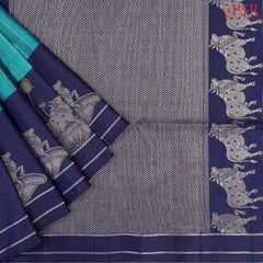 Teal Blue Soft Silk Saree