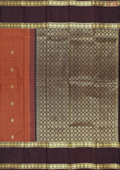 Rust Orange Kanchipuram Silk Saree