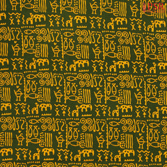 Bottle Green Cotton Print Running Material
