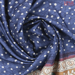 Prussian Blue Semi Tussar Saree