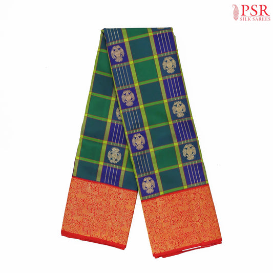 Green & Blue Kanchipuram Silk Saree