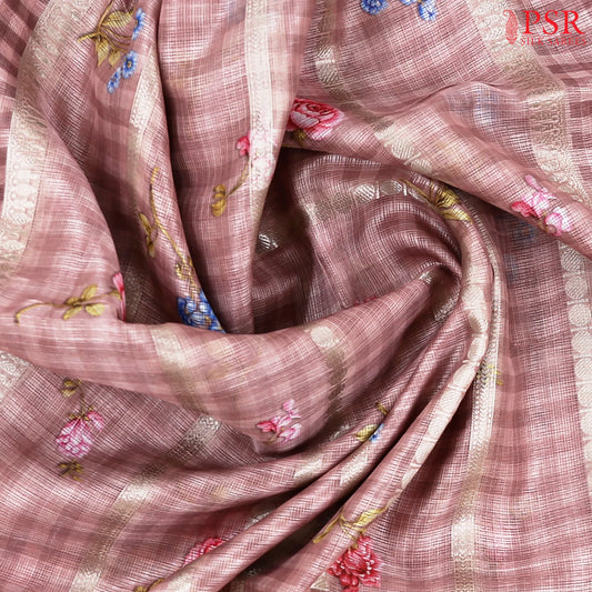 Puce Pink Kota Saree