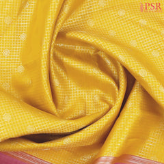 Yellow Kanchipuram Jacquard Silk Saree