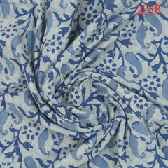 Light Blue Batik Print Running Material