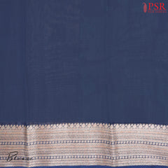 Dark Blue Chanderi Silk Cotton Saree