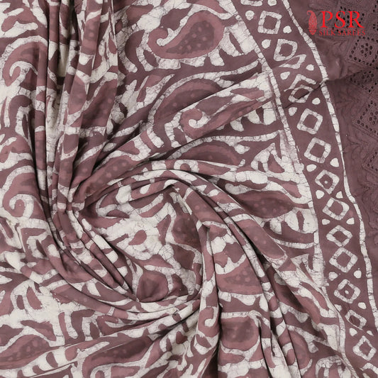 Mauve Brown Hacoba Embroidery Running Material