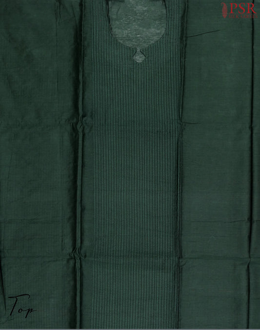 Dark Green Semi Pashmina Dress Material