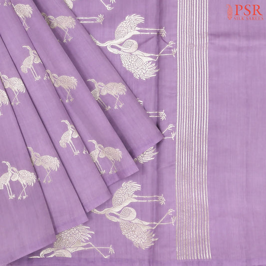 Lavender Chiniya Silk Saree