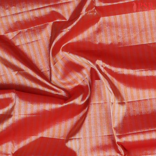 Silver Orange Tissue Soft Silk Saree