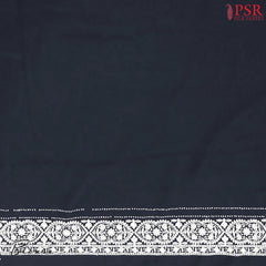Black Georgette Laser Embroidery Saree