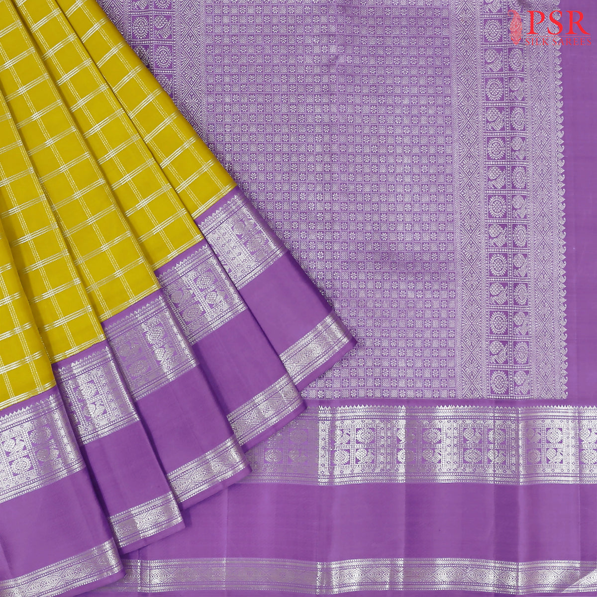 Titanium Yellow Kanchipuram Silk Saree