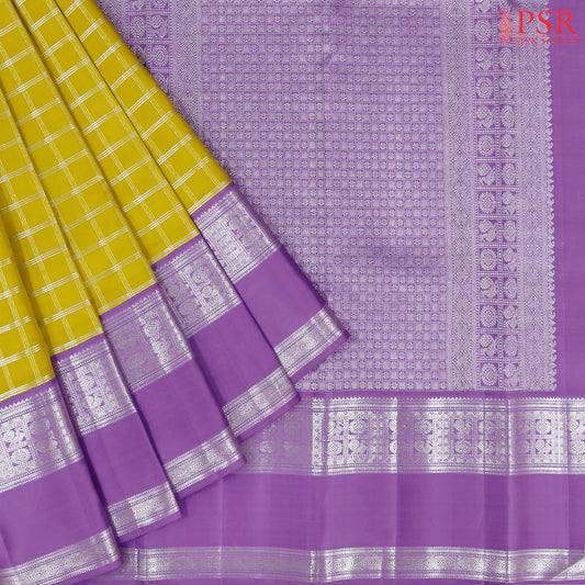 Titanium Yellow Kanchipuram Silk Saree