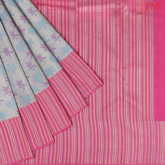 Cool Grey Kanchipuram Silk Saree