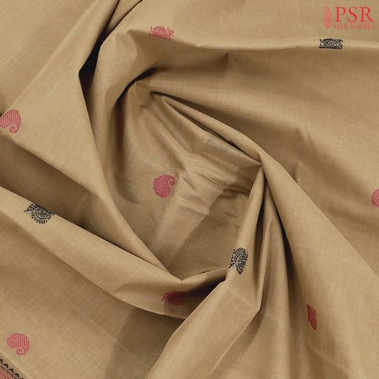 Tussar Beige Kalakshetra Kovai Cotton Saree