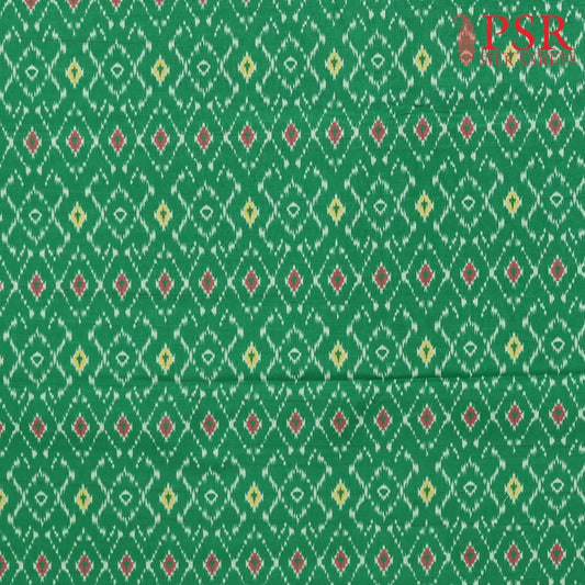 Emerald Green Semi Tassar Ikkat Print Running Material