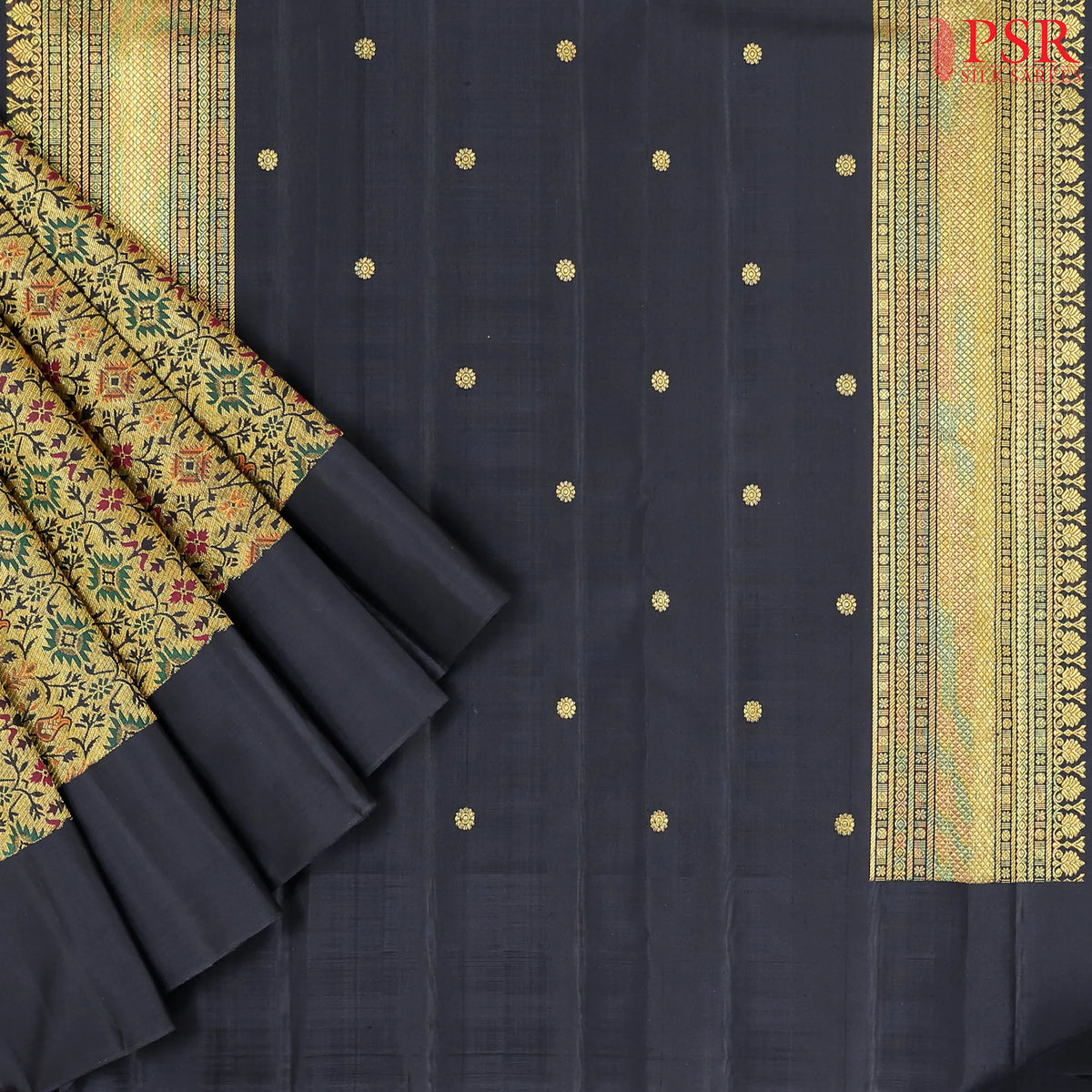 Black Kanchipuram Silk Saree