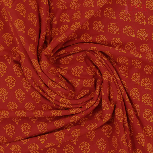 Red Jaipur Cotton Print Running Material