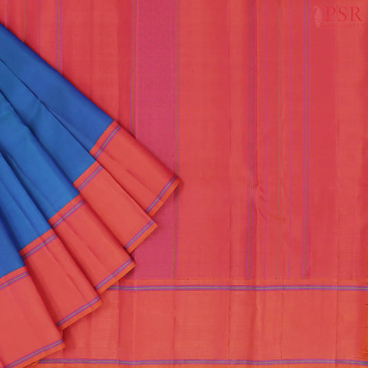 Dark Peacock Blue Kanchipuram Silk Saree