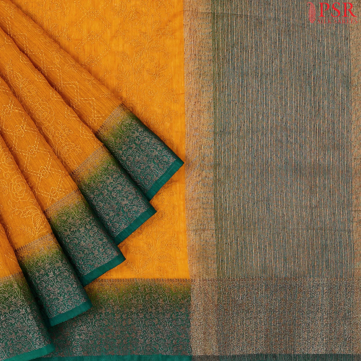 Marmalade Orange Bamboo Silk Sarees