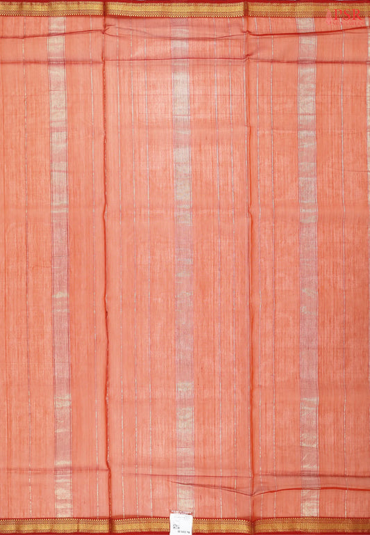 Dark Orange Maheshwari Silk Cotton Saree