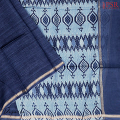Steel Blue Silk Cotton Dress Material