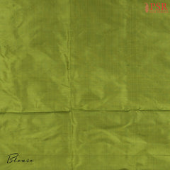 Beige & Olive Green Pochampally Silk Saree