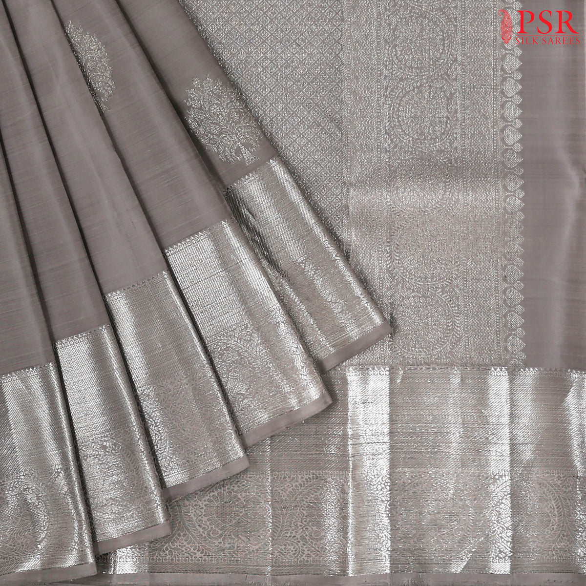 Grey Kanchipuram Silk Saree