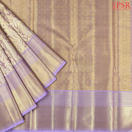 Soft Lavender Kanchipuram Jacquard Tissue Silk Saree