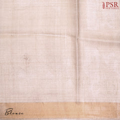 Beige & Green Kota Tussar Silk Saree