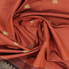 Rust Orange Kanchipuram Silk Saree