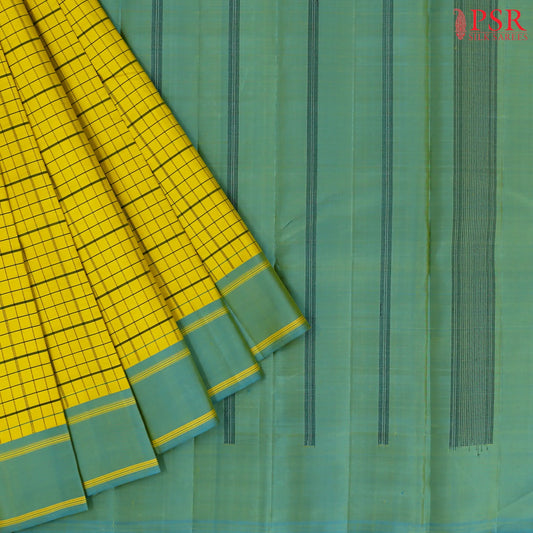 Corn Yellow Fancy Kanchipuram Silk Saree