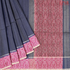 Berry Blue Semi Tussar Saree