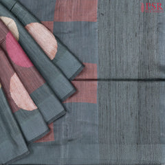 Zinc Grey Munga Silk Saree