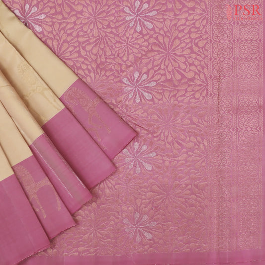 Sepia Beige Soft Silk Mix Saree