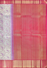 Turquoise Blue Kanchipuram Jacquard Tissue Silk Saree