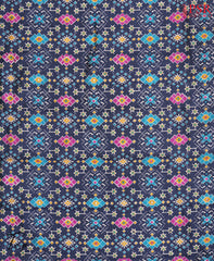 Midnight Blue Soft Patola Silk Cotton Dress Material