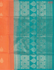 Peach Saffron Silk Cotton Saree