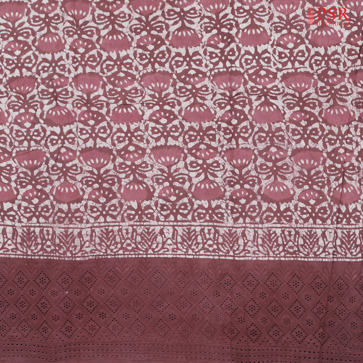 Dark Dusty Pink Hacoba Embroidery Running Material