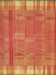 Carmine Red Kanchipuram Tissue Silk Saree