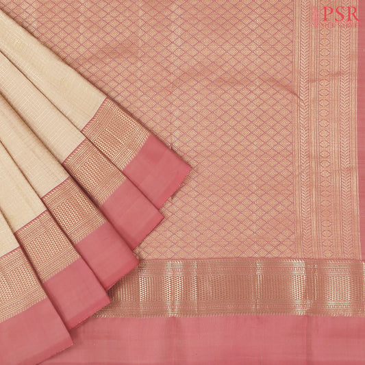 Sepia Beige Fancy Kanchipuram Silk Saree