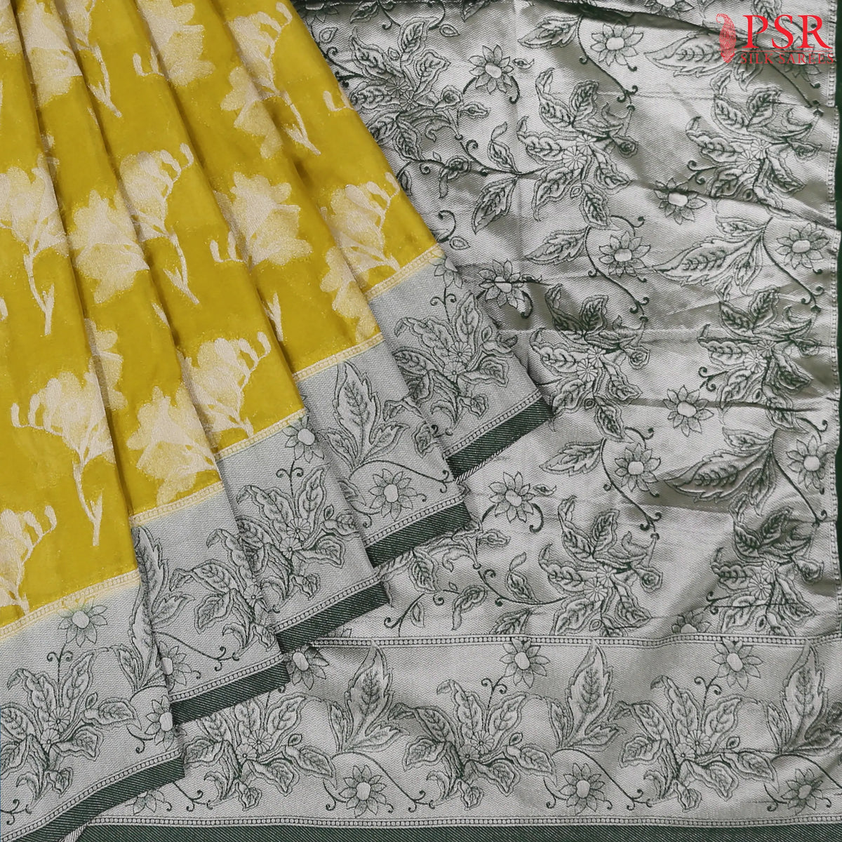 Olive Yellow Georgette Saree