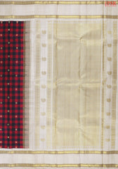 Maroon & Black Kanchipuram Silk Saree