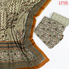 Beige Cotton Dress Material