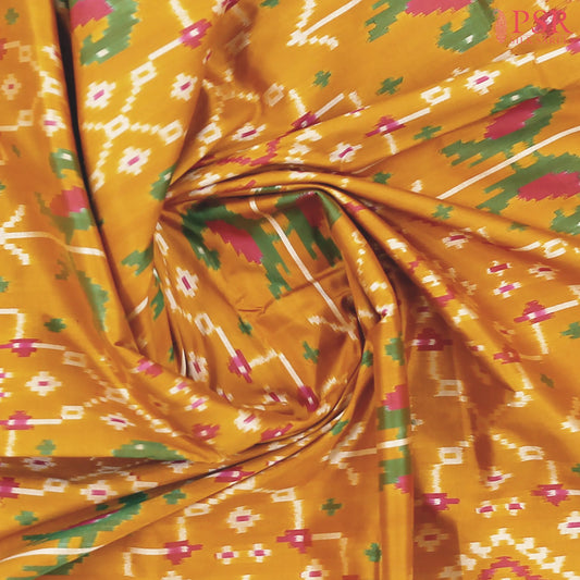 Dark Mustard Yellow Pochampally Silk Saree
