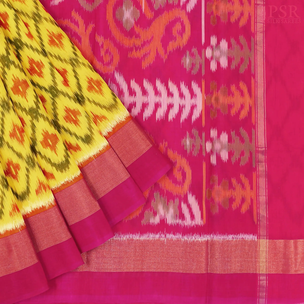 Yellow Patola Silk Cotton Saree