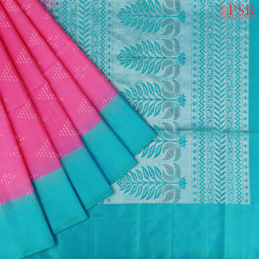 Taffy Pink Soft Silk Saree