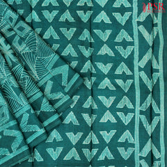 Deep Jungle Green Tussar Silk Saree