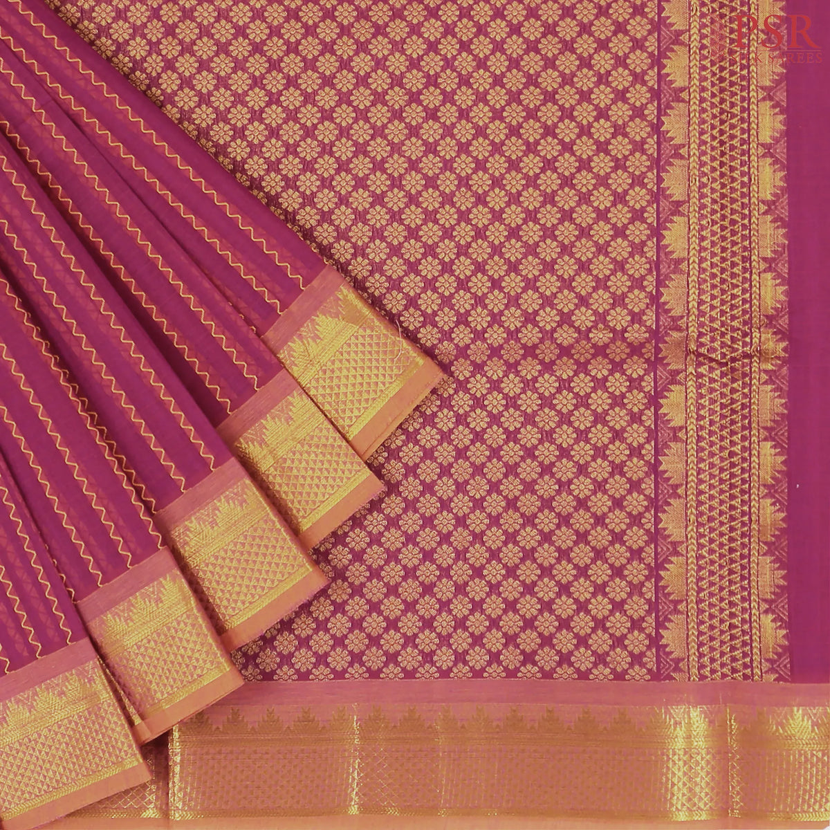 Dark Magenta Kovai Cotton Saree