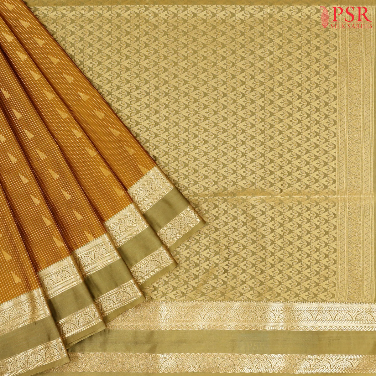 Mustard Brown Soft Art Silk Saree