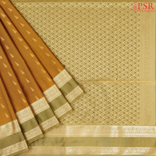 Mustard Brown Soft Art Silk Saree